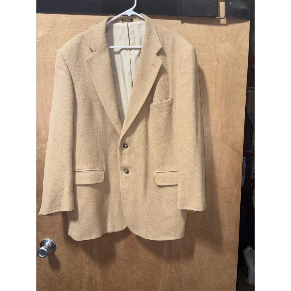 Stafford CAMEL HAIR‎ Jacket Sport Coat Mens Blazer Classic Fit Lined 42
